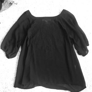 sheer black top